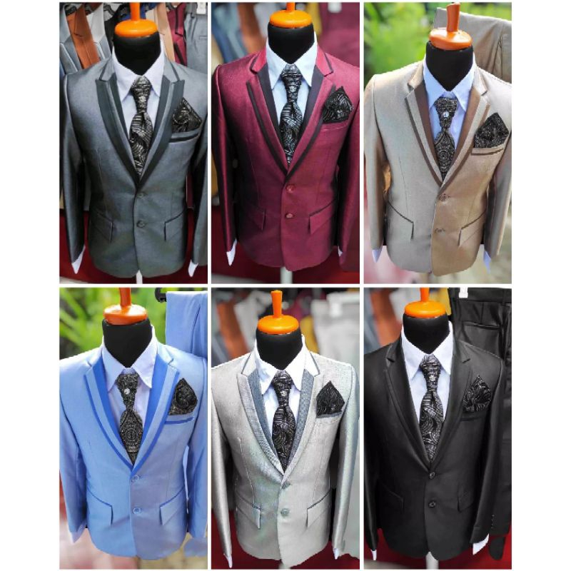 Pratama Jas dan Celana Formal Modern Bahan Semi Wol Kilap/Glossy Jas Pria Dewasa Jas Pria Slim Fit J