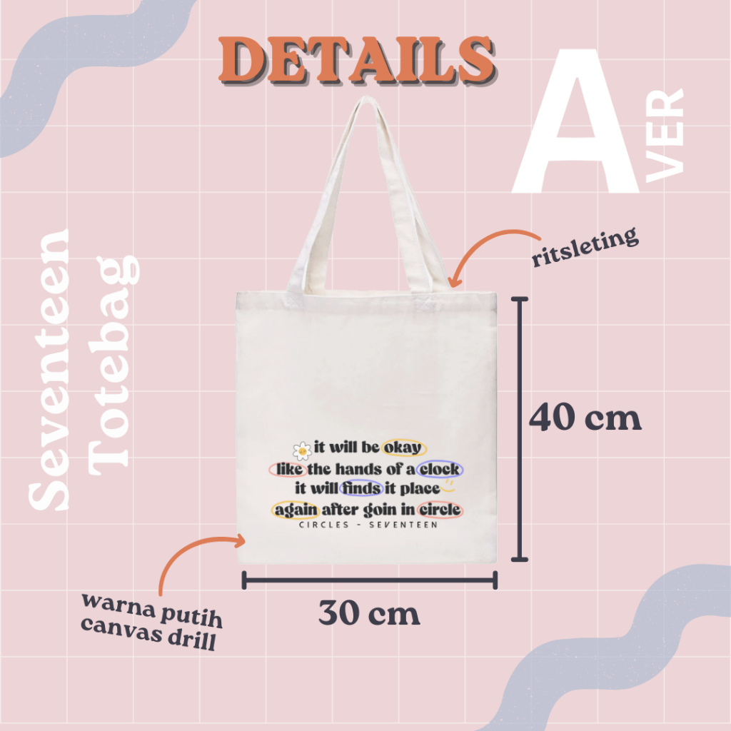 TOTEBAG LEBAR CANVAS SVT TOTEBAG KPOP