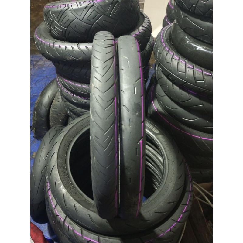 sepasang ban motor variasi kecil ukuran 60/80 dan 50/90-17 cocok untuk motor ring 17