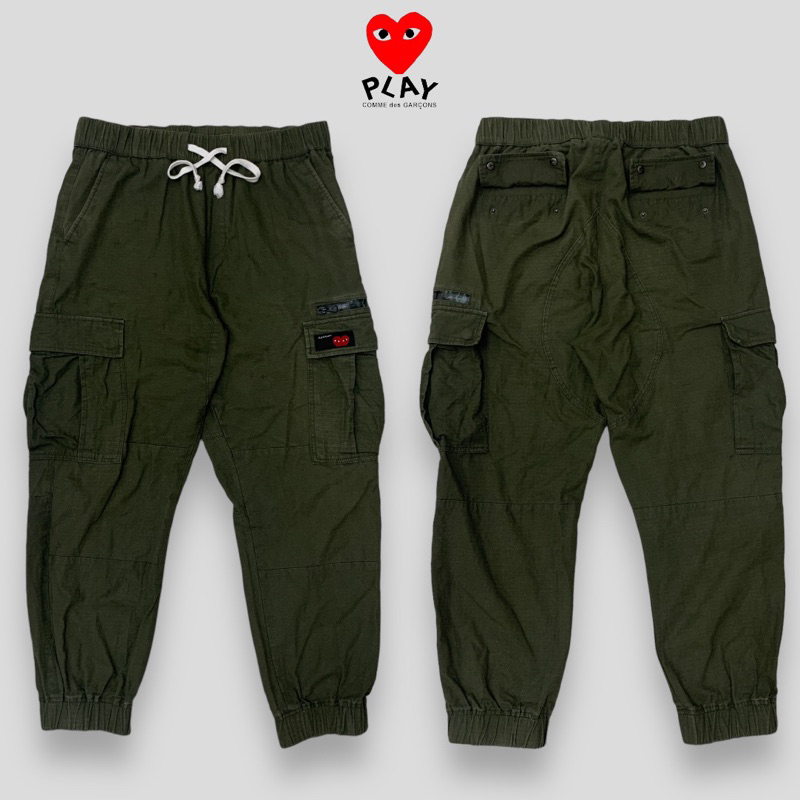 Ripstop Cargo Jogger Pants Celana Panjang Pria Hijau Army CDG