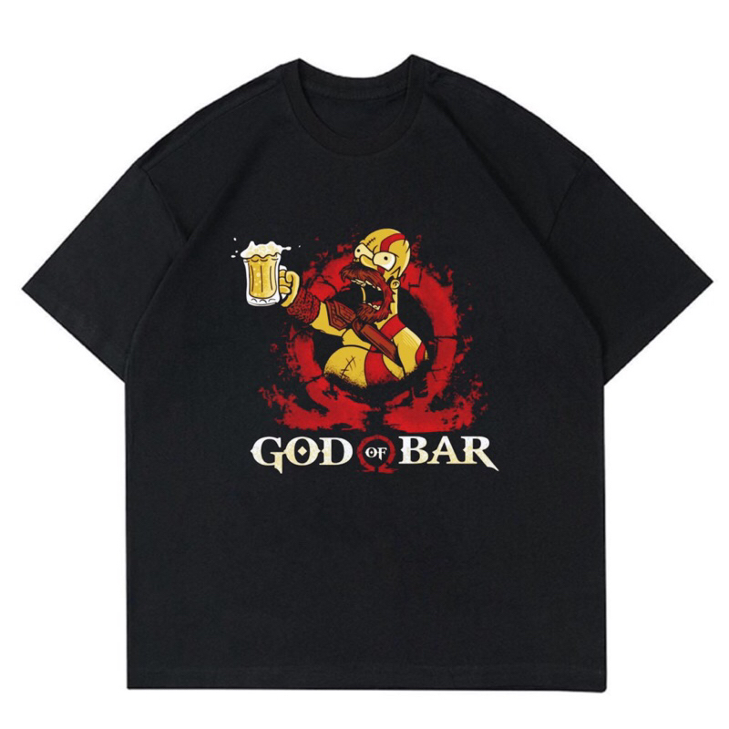 KAOS BAJU THE SIMPSONS - GOD OF BAR | T-SHIRT THE SIMPSONS OVERSIZE | BAJU ANIMASI THE SIMPSONS HITA