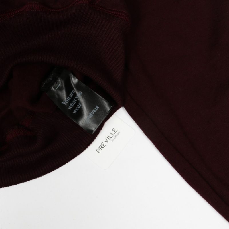 SWEATER HOODIE PREVILLE SUBSCRIPT MAROON