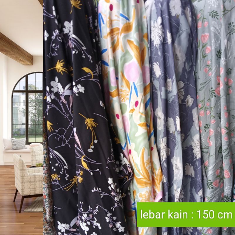 Kain Katun Rayon Viscose Premium (harga 0,5 meter), kain katun rayon meteran, kain katun rayon motif