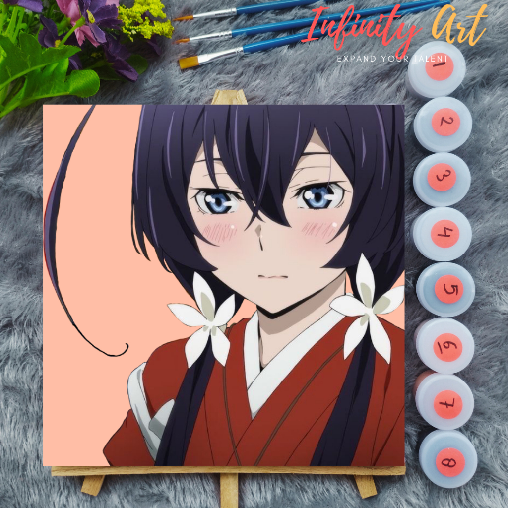 

Paint by Number [ Bungo Stray Dogs ] Kyouka Paint By Number Anime 20x20 cm Paint by Number Kit DIY canvas painting Kit mewarnai lukisan with wooden frame numbers kanvas painting kit with frame siap lukis oil painting paint by number customs buku