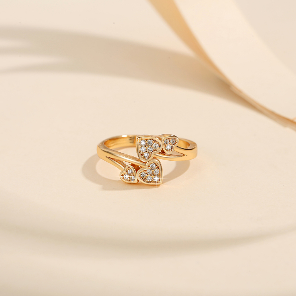 Y129 [COD✔] Cincin Terbaru Hati Berlian Titanium Cincin Tidak Luntur Gaya Korea Asesoris
