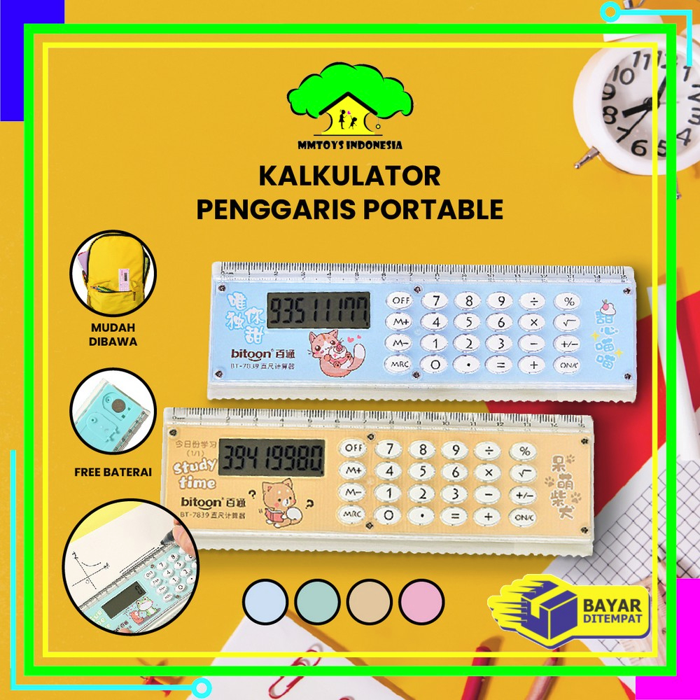 

MI-A65 Kalkulator Penggaris Karakter 2IN1 Mini Portable Multifungsi / Kalkulator 8 Digit Penggaris 15cm / Perlengkapan Sekolah Anak Praktis / Ruler Set Calculator Import