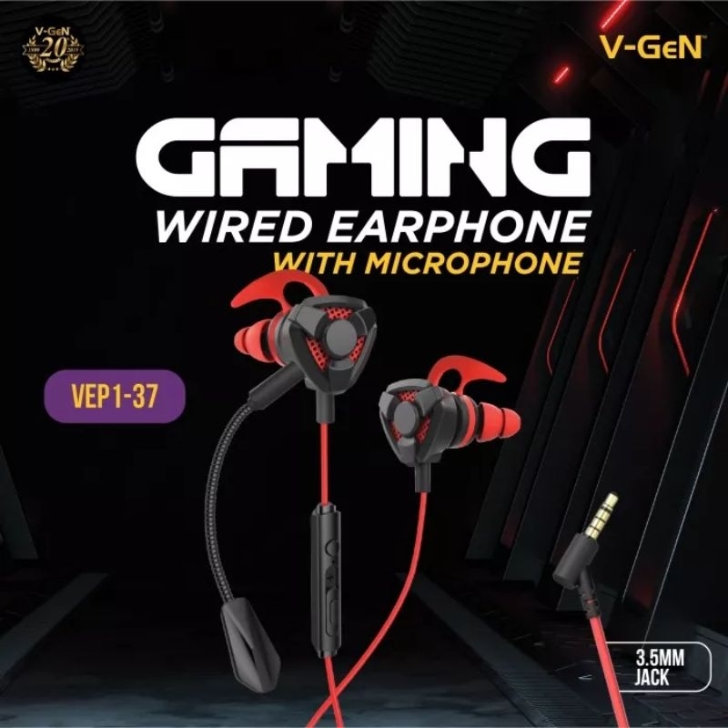 VGEN VEP1-37 Gaming Wired Earphone with Microphone HD Sound Headset