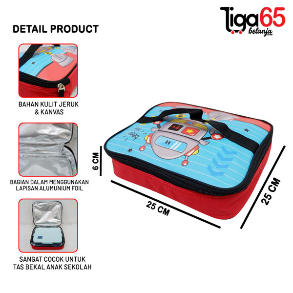 365 Tas Bekal / Lunch Bag / Tas Bekal Anak / Tas Bekal Tenteng / Bag Lunch Box Foil 613