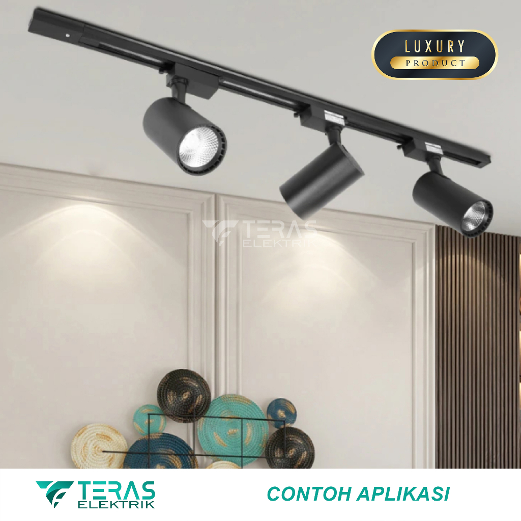 Paket Lampu sorot rel 1.5 isi 4 spotlight track light rell 15 Watt