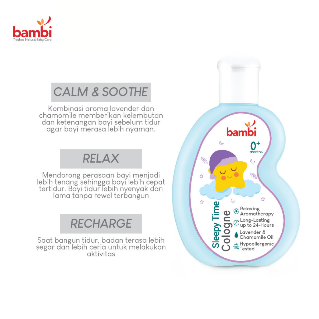 Bambi Baby Cologne Sleepy Time Relaxing Aromatherapy 100ml