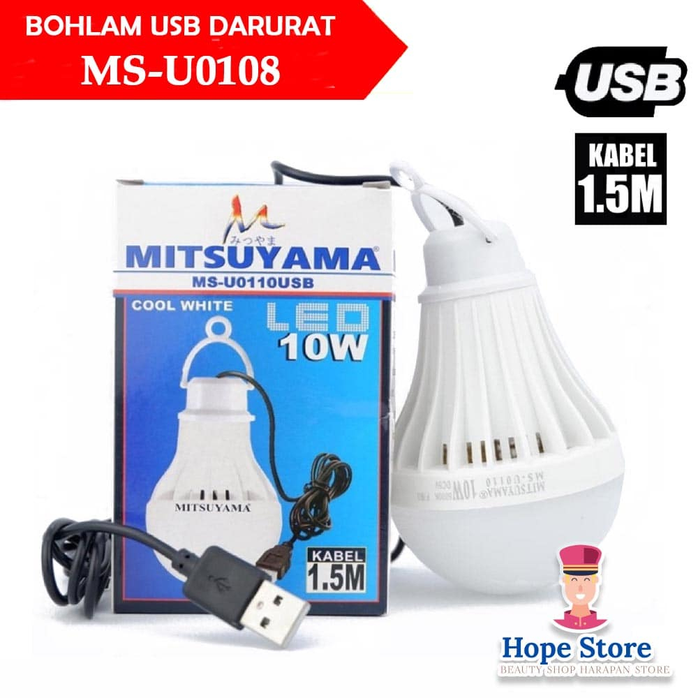 BISA COD - Lampu Bohlam LED USB Emergency Mitsuyama Terang Tahan Lama