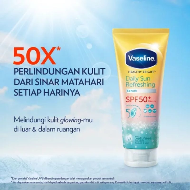 Vaseline SPF 50 Daily Refreshing Sunscreen Serum 170ml - Sunblock Sunscreen Pencerah Badan