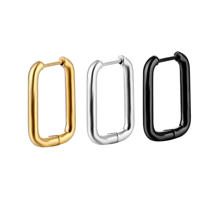 Anting hoop segi titanium anti karat harga grosir bisa cod