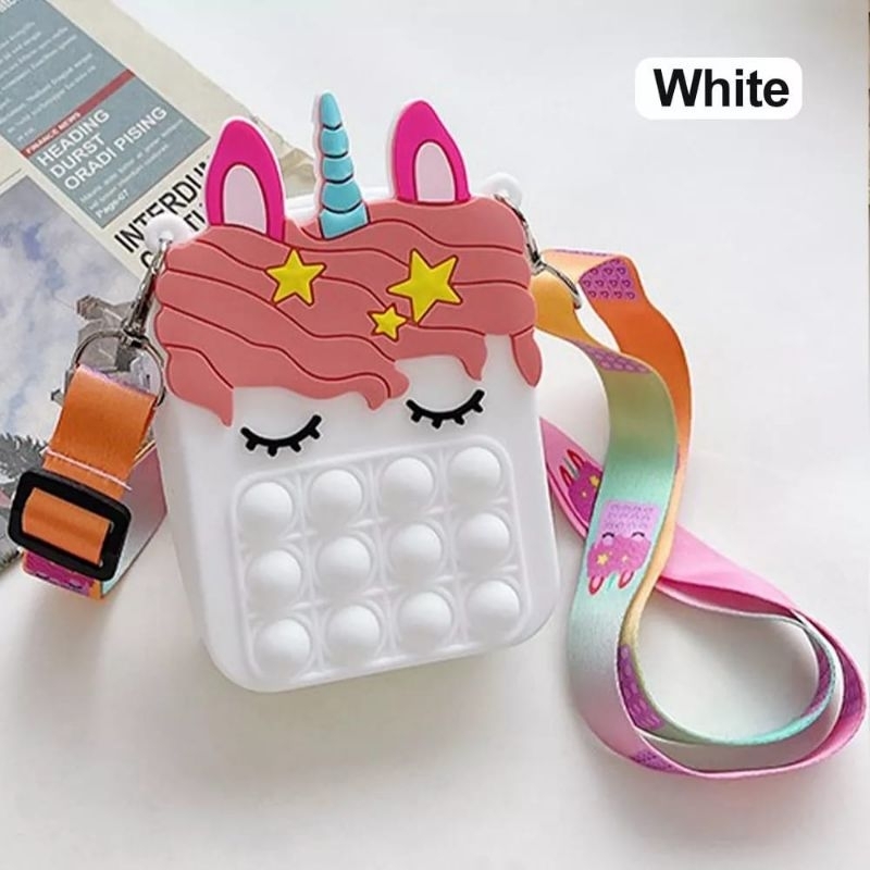 Medan Termurah Tas anak lucu Tas Selempang Pop It Mini Rubber Motif Tas anak karakter