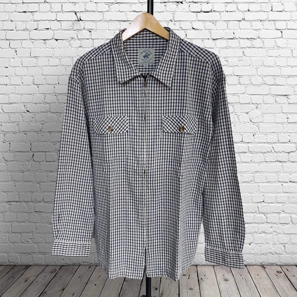 Kemeja Zipper Flannel Polo Club Original - XL