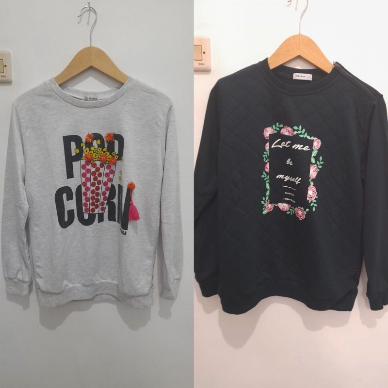 Sweater Nevada, Thrift sweater, thrift crewneck, preloved sweater nevada, sweater wanita