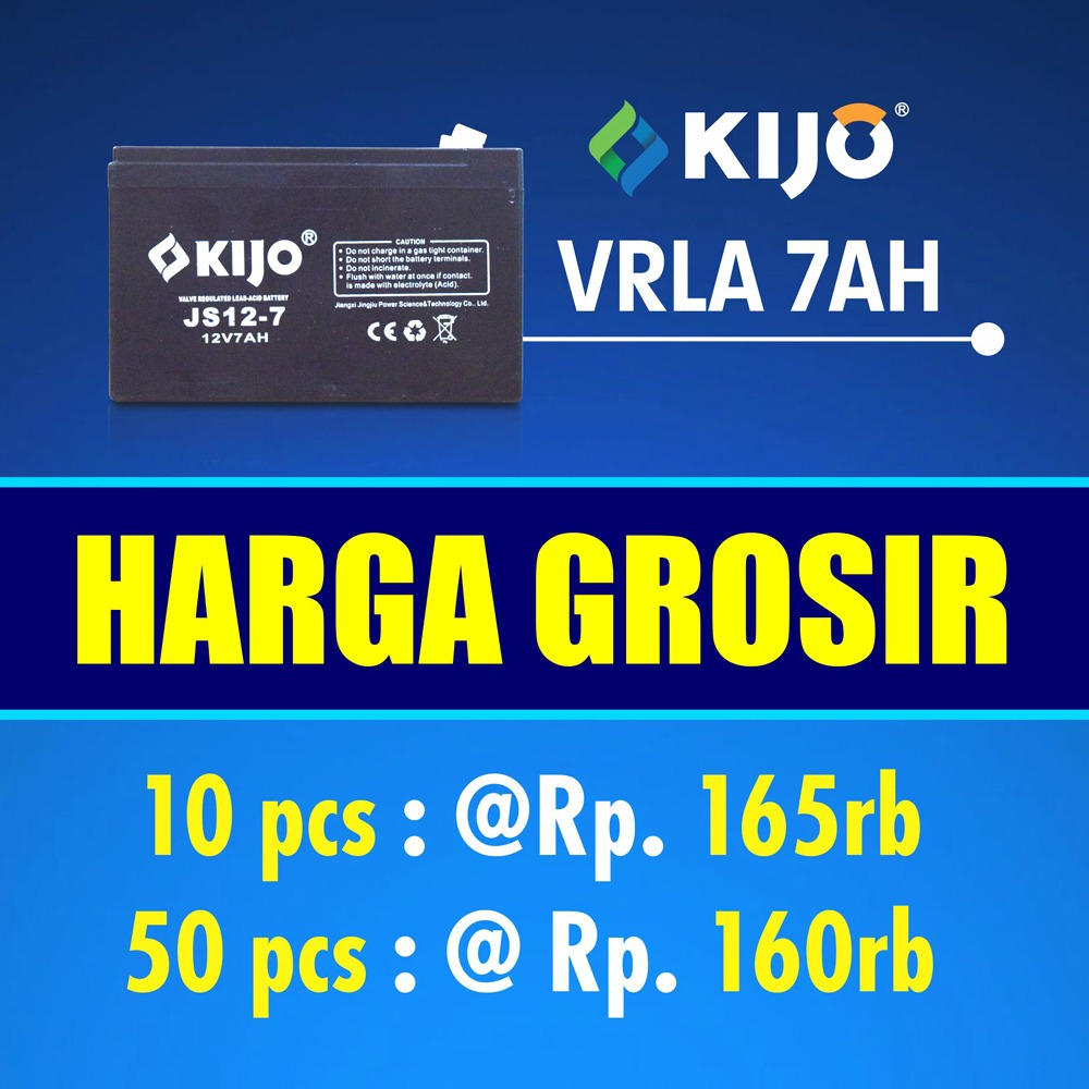 KIJO BATTERY / BATERAI / AKI / ACCU 7AH 12V - 7 AH 12 V