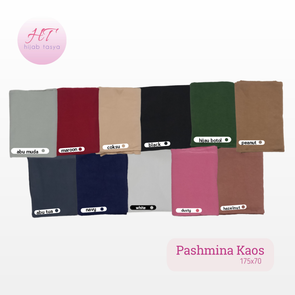 Pashmina Kaos Rayon - Warna Lengkap