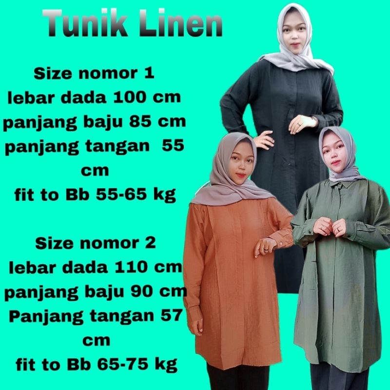 Tunik Katun Linen Premium Tunik blouse wanita