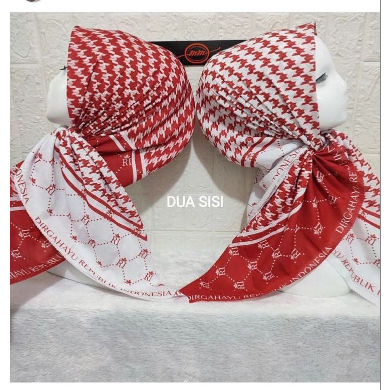 HIJAB SEGI EMPAT MOTIF VOAL MERAH PUTIH LASERCUT KW JILBAB SEGIEMPAT MOTIF GROSIR KERUDUNG MOTIF SERAGAM TERMURAH DAN TERLARIS SAFA HIJAB