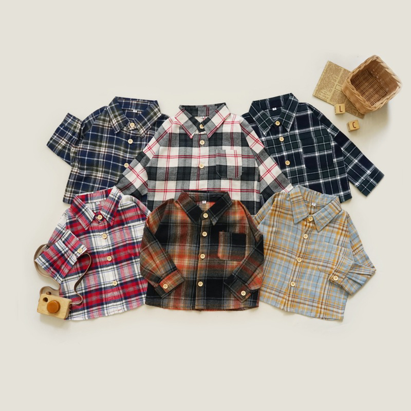 MAYSHEILA| KEMEJA FLANEL ANAK | KEMEJA ANAK UNISEX | KEMEJA FLANEL ANAK LAKI DAN PEREMPUAN