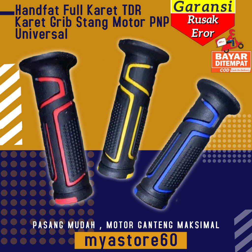 Handgrip / Handfat  Full Karet TDR Karet Grib Stang Motor PNP Universal Untuk Semua Kendaraan Bermotor