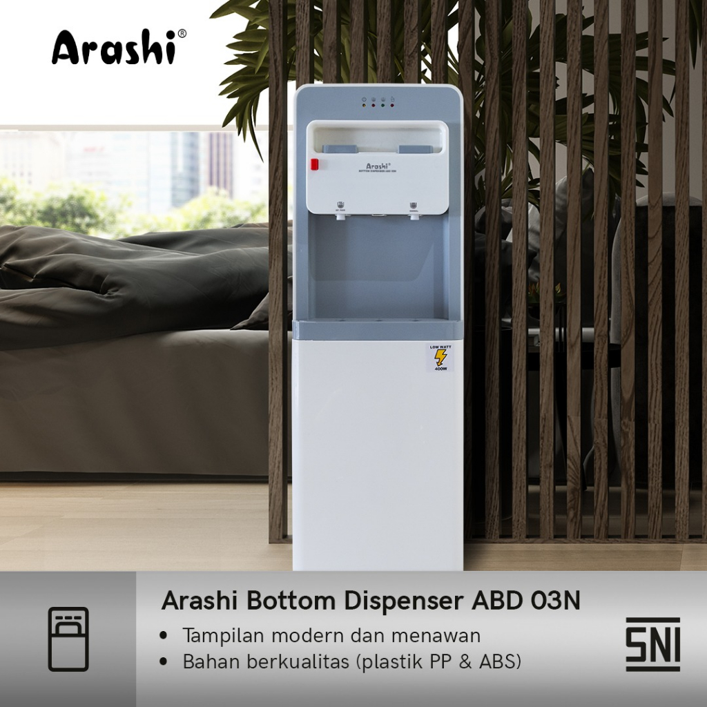 Dispenser Air Minum Galon Bawah Arashi ABD-03N Normal Dan Panas