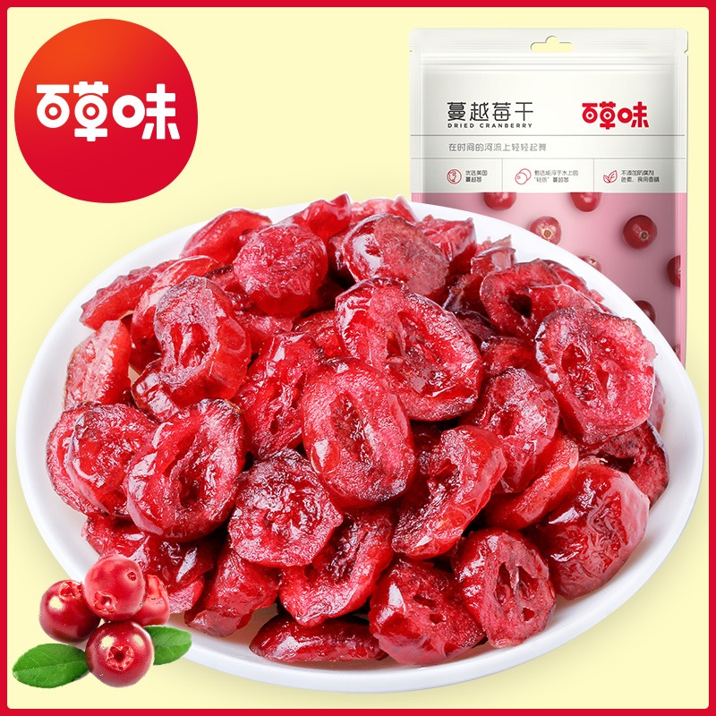 

Cranberry Dried Fruit 蔓越莓 Manisan Buah Kering 100g Baicaowei Import 百草味