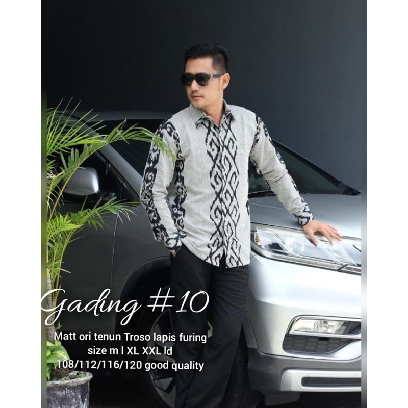 Kemeja batik tenun pria lengan panjang full furing batik tenun pria original tenun troso pria terbar