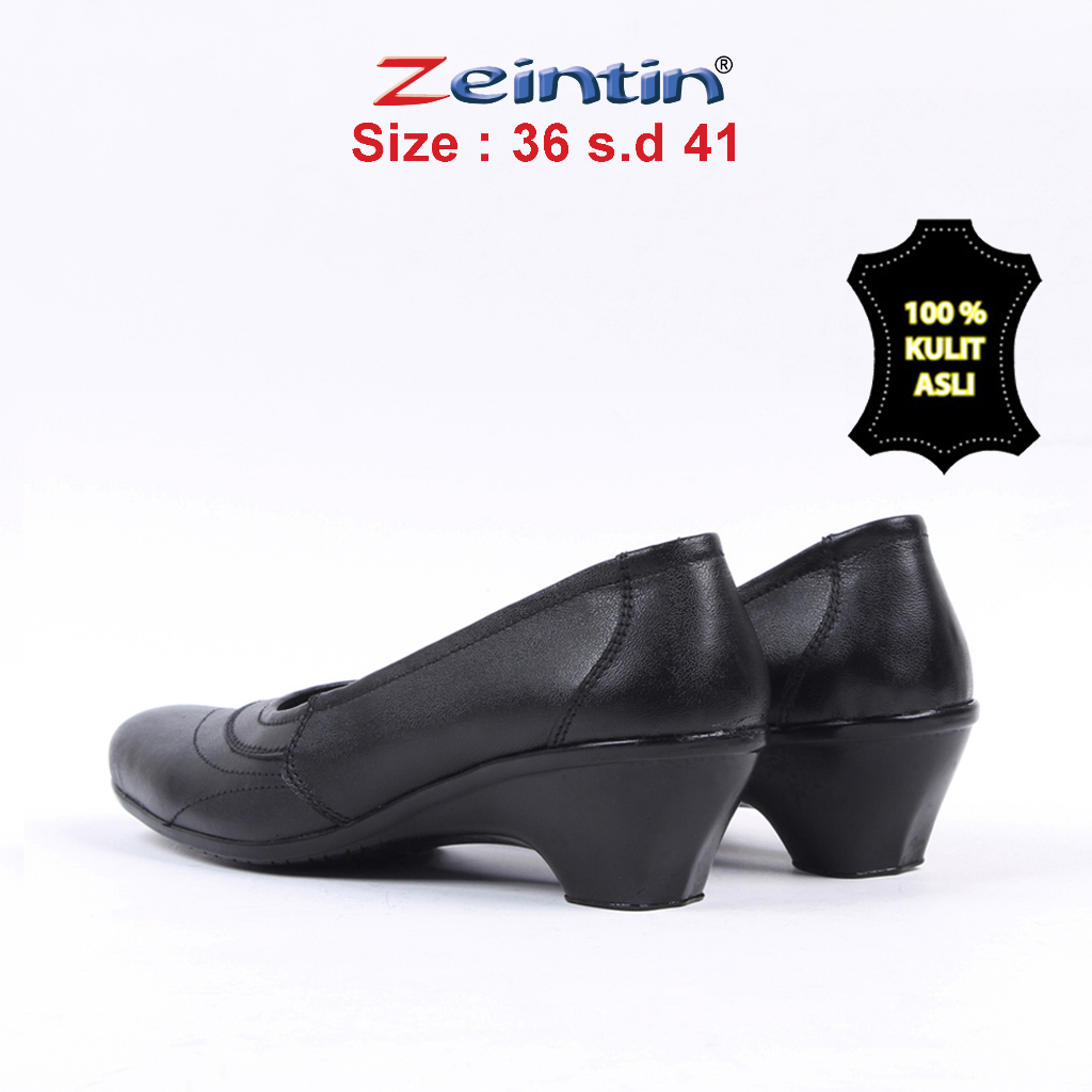 Zeintin - Sepatu Kantor Sepatu Pantofel Wanita Zeintin Hitam Big Size Sepatu Wanita Kulit BJ