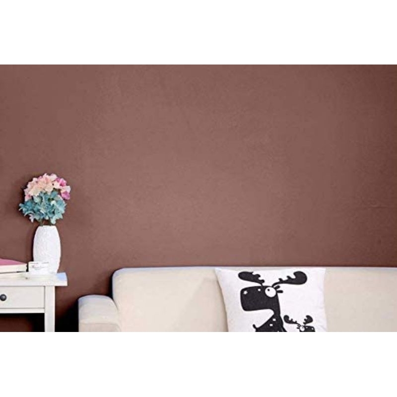 Wallpaper Sticker Dinding Polos Embos Serabut Brown atau coklat 10mx45cm