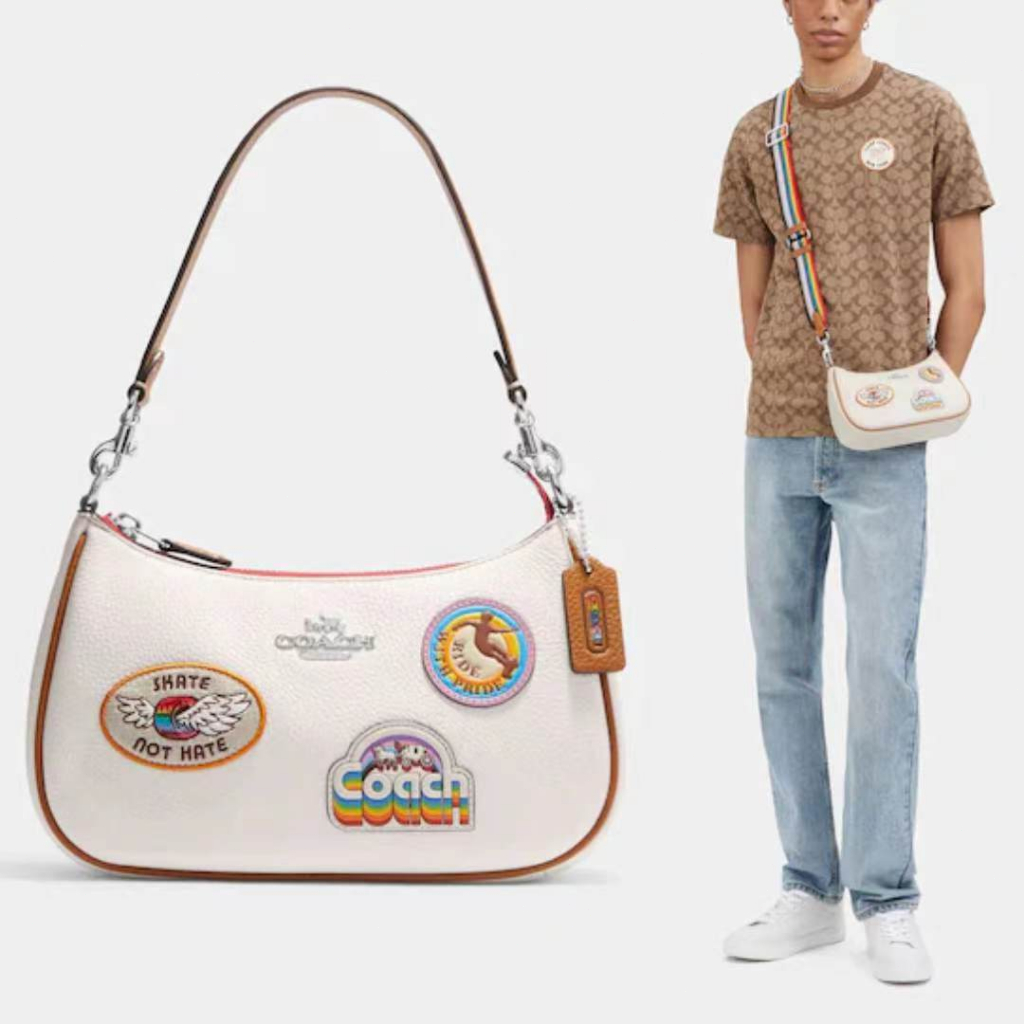 Coach Original CJ604 Rainbow Emblem Underarm Bag Single Shoulder Bag Crossbody Bag Handbag  yxb  604