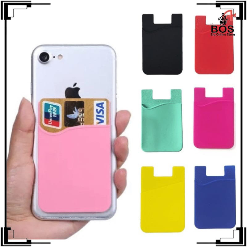 BOS - CARD SLOT HOLDER / SARUNG SILIKON TEMPAT KARTU TEMPELAN CASING HP CARDSLOT