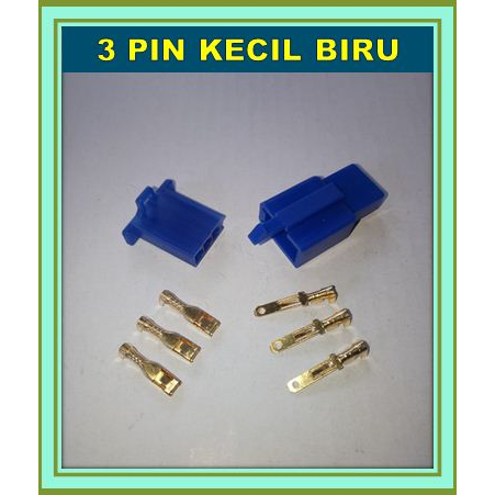 SOKET KABEL 3 PIN SKUN KECIL BIRU / SOCKET KABEL 3 PIN SKUN KECIL / KONEKTOR