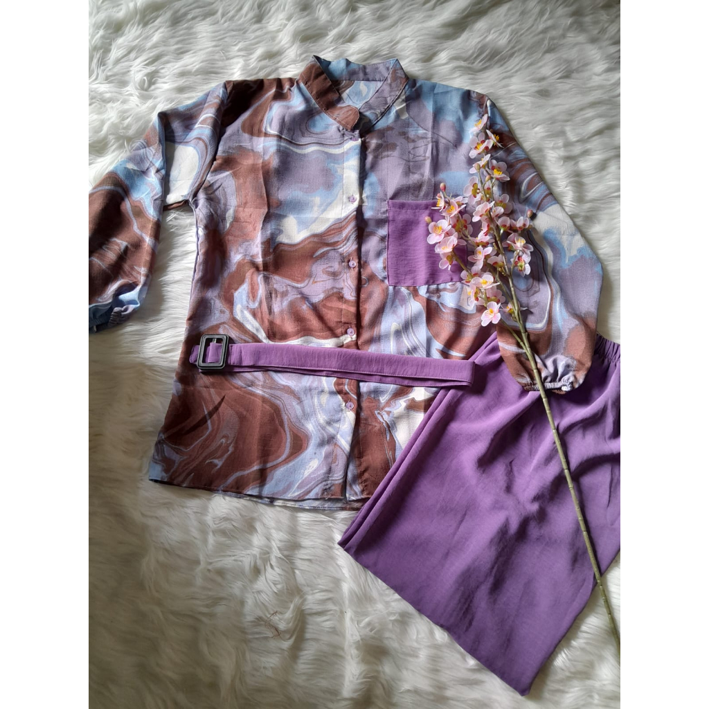MARMER SET VISCOUSE MIX CRINKEL II SETELAN CELANA BAHAN ATASAN VISCOUSE CELANA CRINKEL ADEM NYAMAN DIPAKAI II COD ARRAZAQU COLLECTION