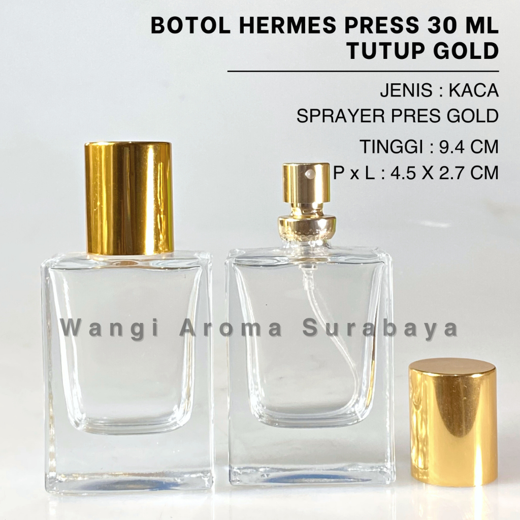 Botol Parfum Hermes 30ML Press Gold - Botol Parfum Hermes Press - Botol Parfum 30ML
