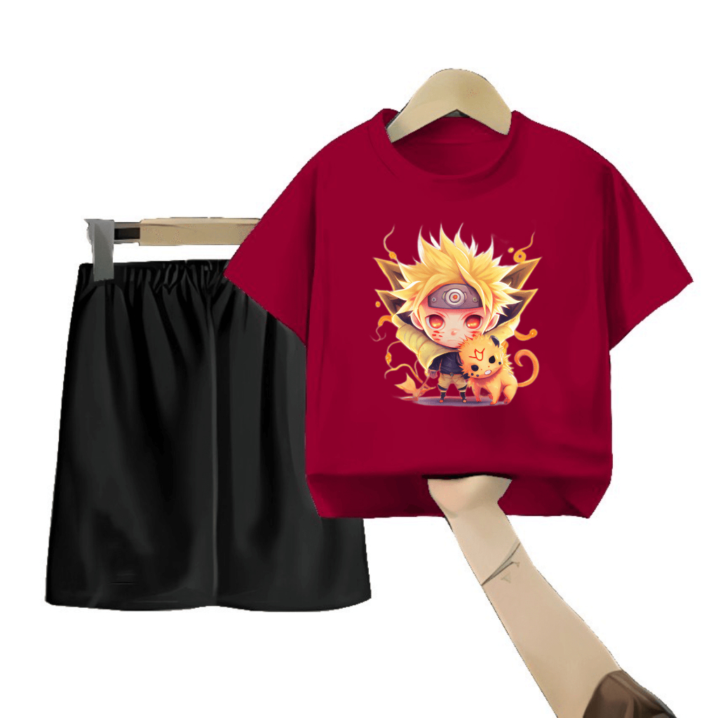 Setelan Kaos Anak Tanggung Naruto Chibi XXL/3XL