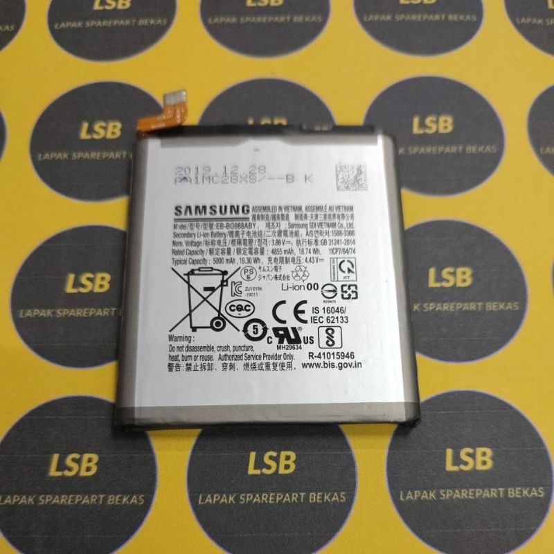 BATTERY BATRE SAMSUNG S20 ULTRA G988 EB-BG988ABY ORIGINAL BEKAS