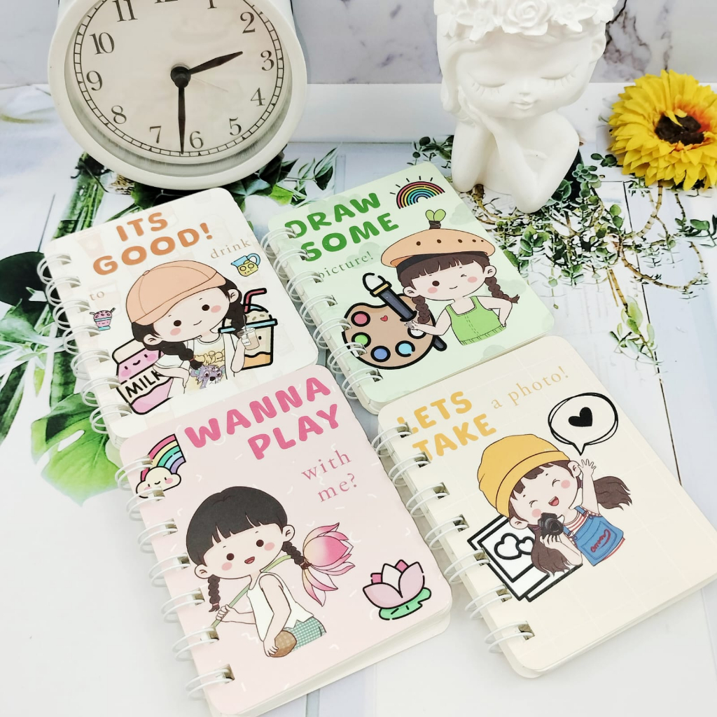 Notebook Buku Diary Spiral Karakter Lucu Unik ukuran A7 isi 80 Halaman / Buku Tulis Spiral Kertas Bergaris Ready banyak pilihan Motif Alat Tulis Sekolah Anak Terlengkap Kualitas Terbaik bisa COD