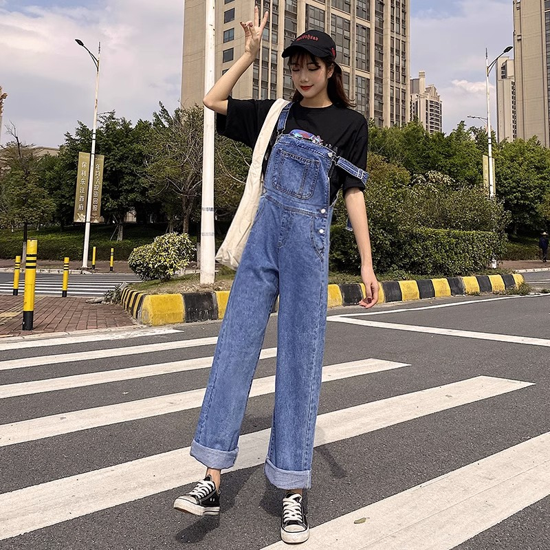 Jumpsuit korea style overall wanita dewasa jumpsuit wanita kekinian celean jeans panjiang kodok wanita ootd terbaru 2023