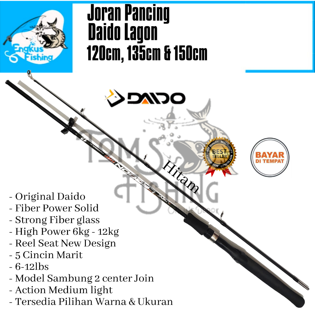 Joran Pancing Daido Lagon 120cm - 150cm (6-12lbs) Fiber Solid High 12kg Murah - Engkus Fishing