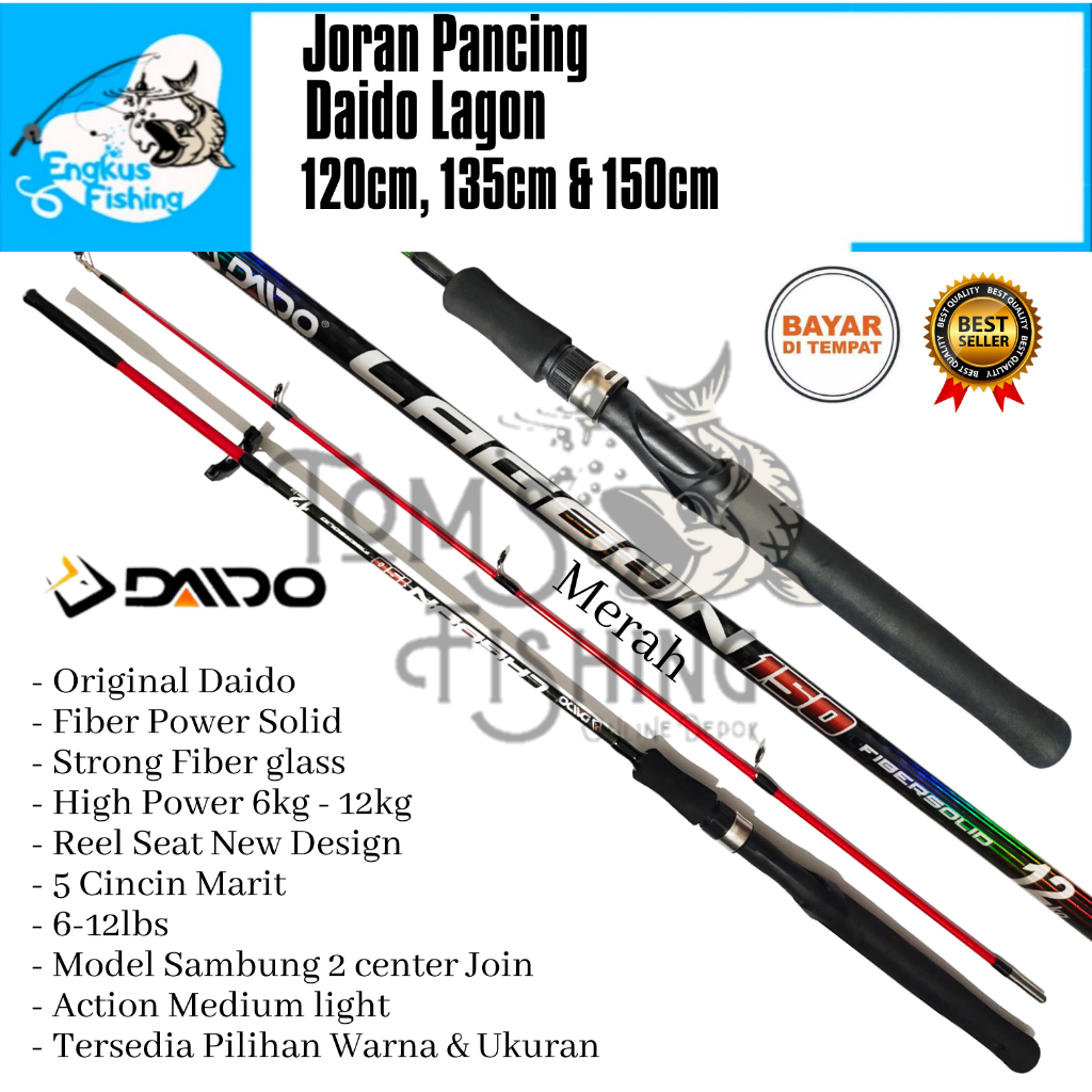 Joran Pancing Daido Lagon 120cm - 150cm (6-12lbs) Fiber Solid High 12kg Murah - Engkus Fishing