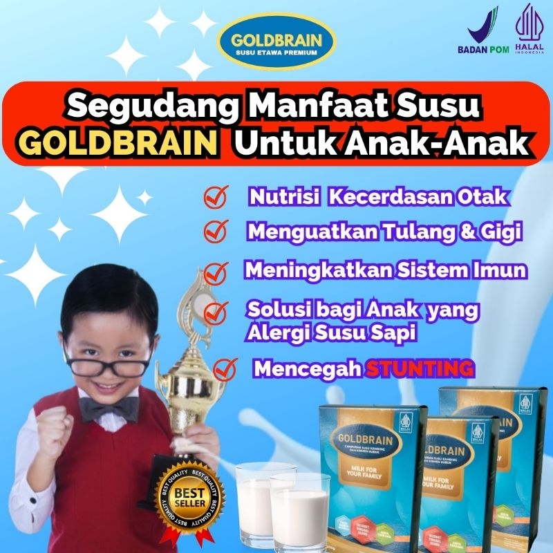 

SUSU ETAWA GOLDBRAIN - Susu Etawa Premium Nutrisi Kecerdasan Otak Anak