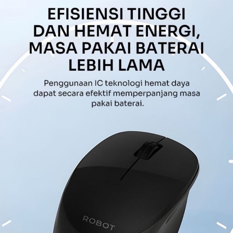 ROBOT M210S 2.4G Wireless Silent Click Optical USB Mouse - Garansi Resmi 1 Tahun