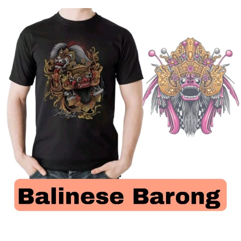 Kaos Dewasa | Kaos Barong | Rangda | Hitam