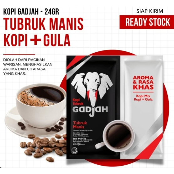 Kopi Tubruk Gajah Mix Gula 23gr