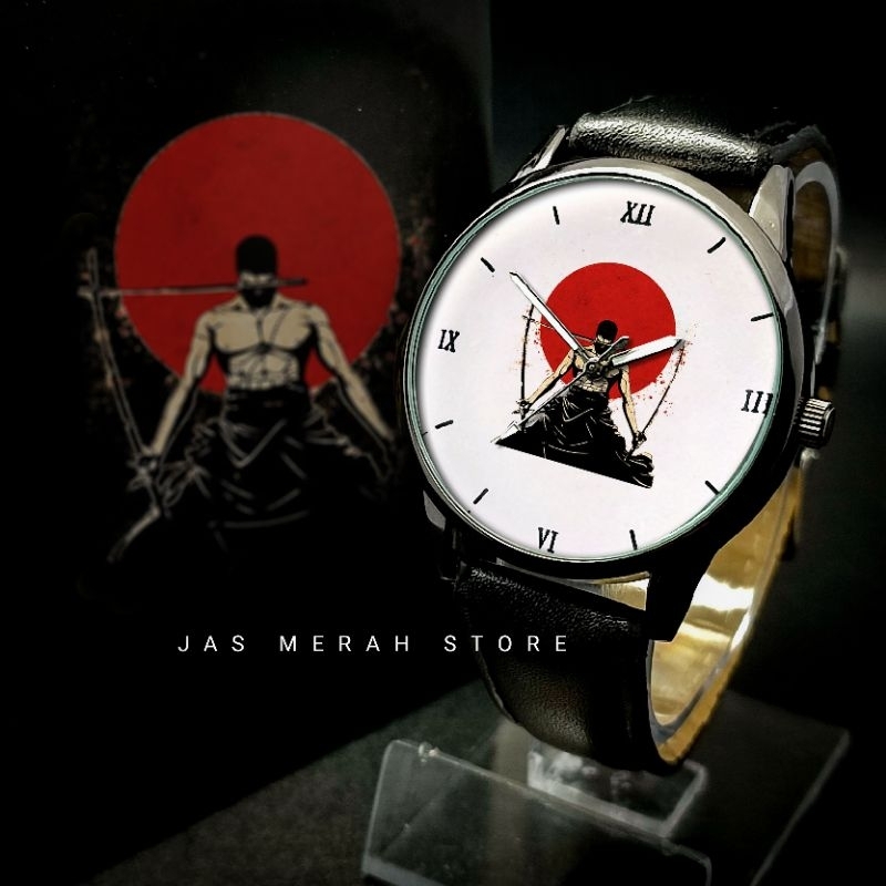 Jam Tangan One Piece Zoro Red Include Bonus