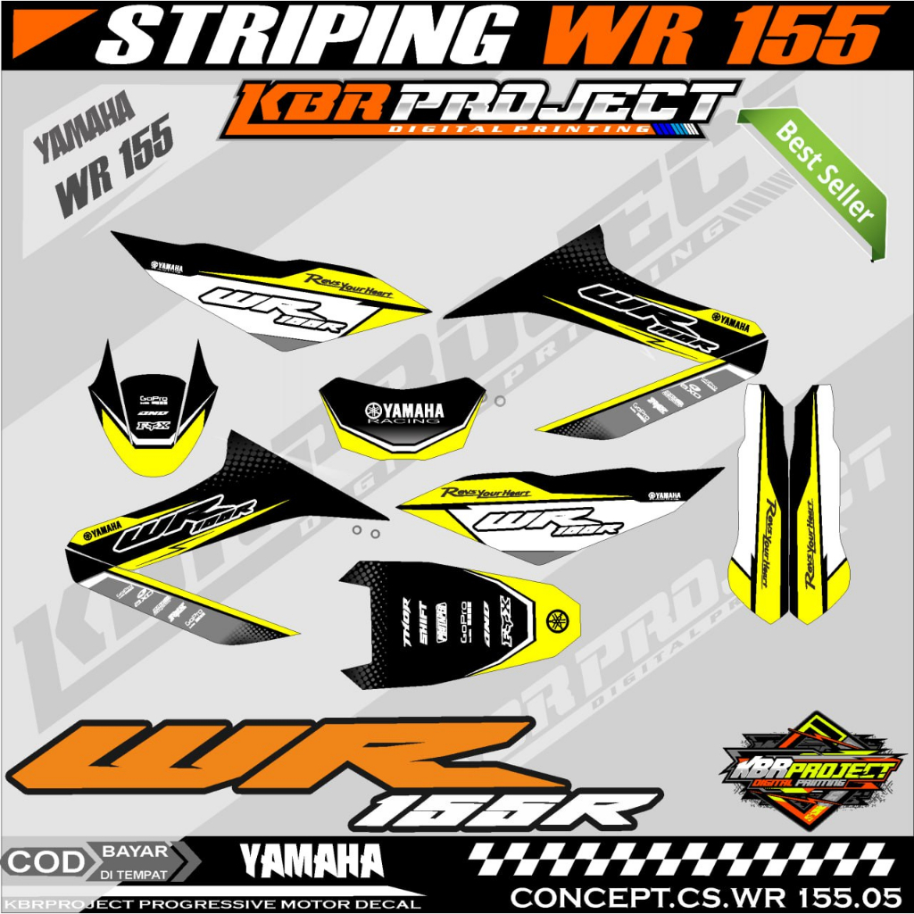 WR 155R STIKER STRIPING PREMIUM MOTOR KEREN LIS VARIASI WR 155R STIKER MOTOR YAMAHA DESAIN RACING 05