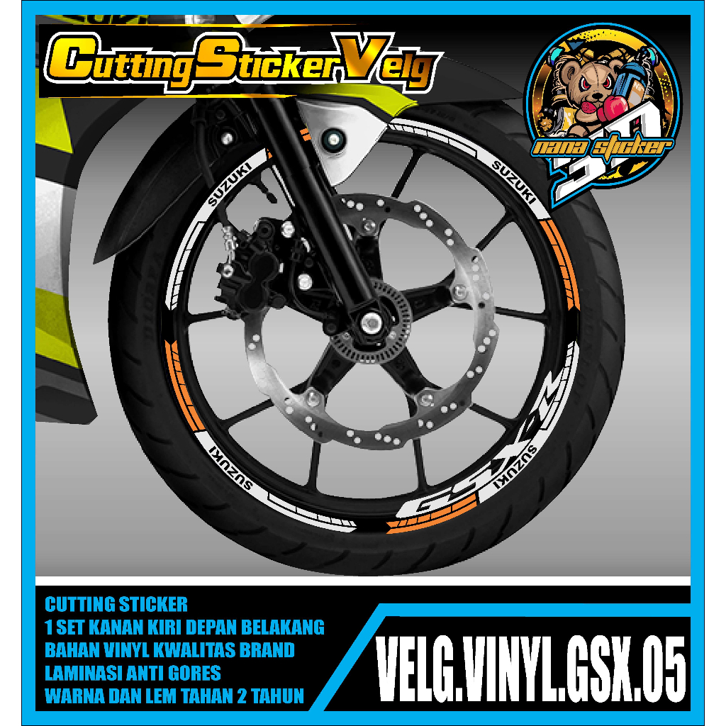 CUTTING STIKER VELG GSX- STICKER LIS LIST VELG VARIASI GSX 05