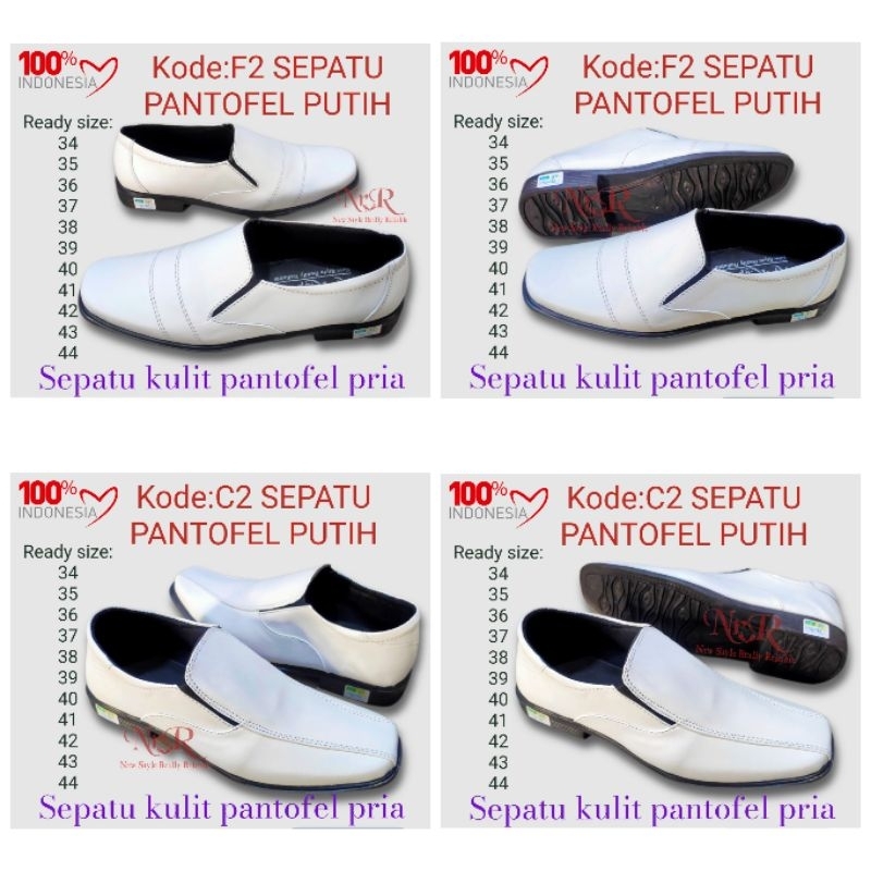 Sepatu Pantofel putih Kulit pria/Sepatu Kulit Vantofel putih laki laki/SEPATU PUTIH PRIA leather  Sepatu Kerja formal dinas resmi putih ukuran 36 37 38 39 40 41 42 43 44